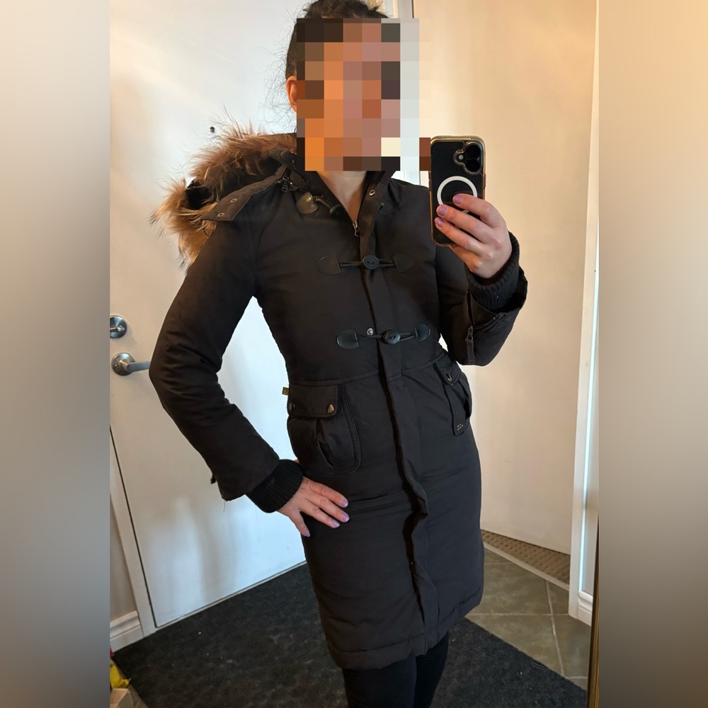Soia & Kyo Women's Black Hooded Coat - Picture 3 of 10